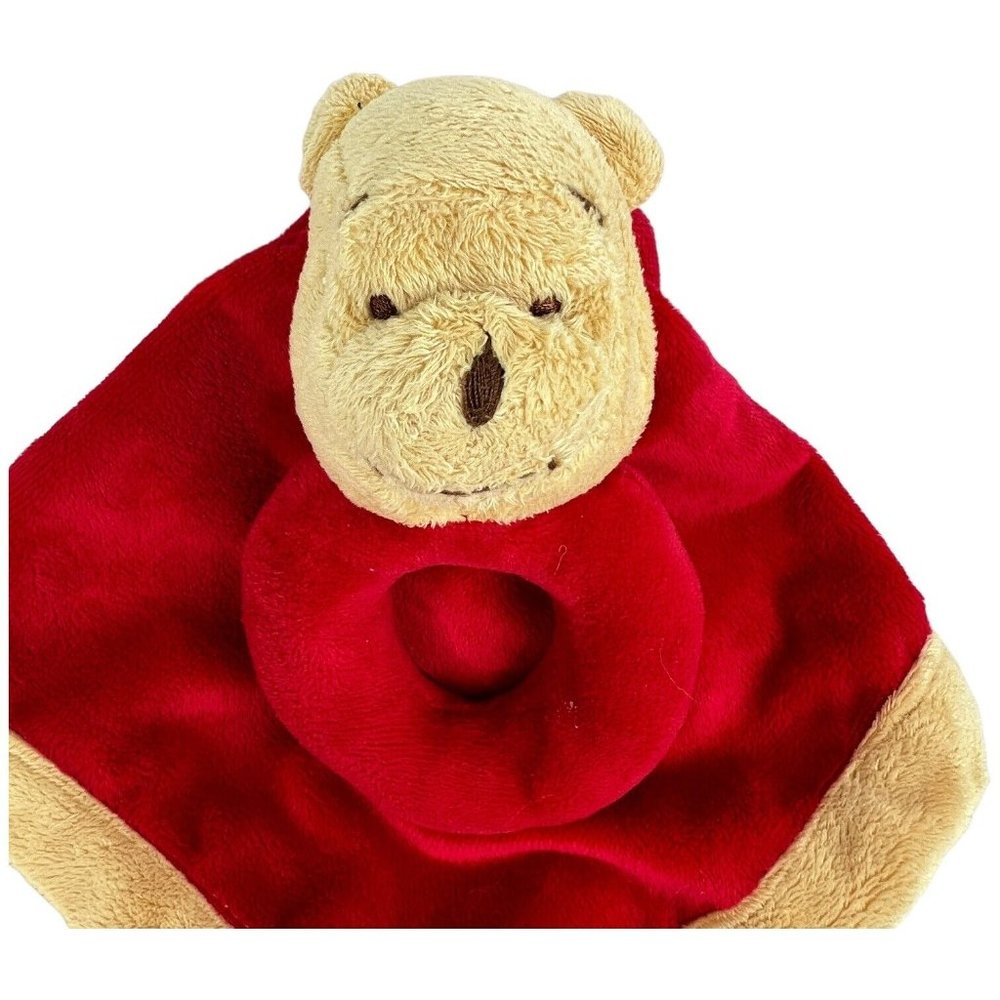 Disney Babies Winnie The Pooh Baby Lovey Plush Red Rattle Security Blanket Toy - Picture 2 of 5